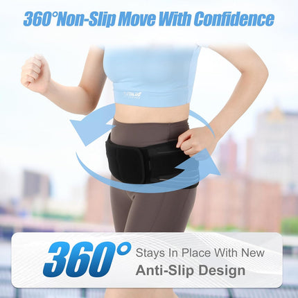 Sacroiliac SI Joint Hip Belt for Sciatica, Lower Back, Leg & Pelvic Pain Relief - Adjustable Sacroiliac Belt Support Brace for Women and Men (Black)