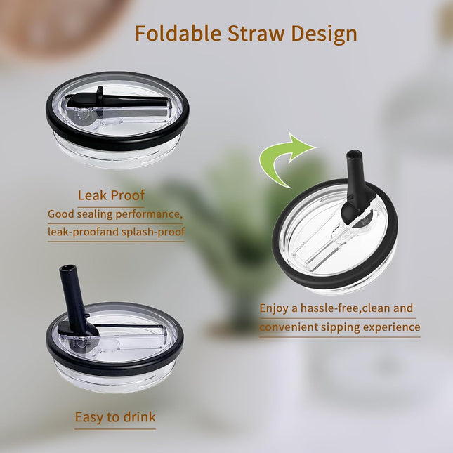 40 oz Flip Straw Lid Replacement for Stanley Tumbler 2 Pack Spill Proof Leakproof Tumbler – product detail