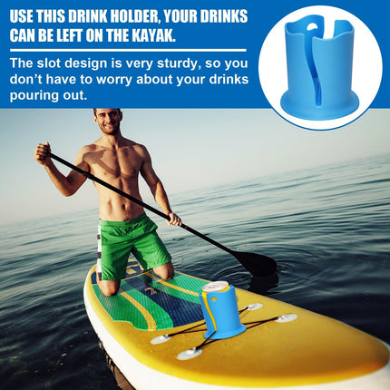 2pcs Paddle Board Cup Holder, Universal Kayak Drink Holder Multifunctional Anti-Toppling Paddleboard Cup Holder Surfboard Water Bottle Holder for Outdoor Fishing Boat Kayak Accessories