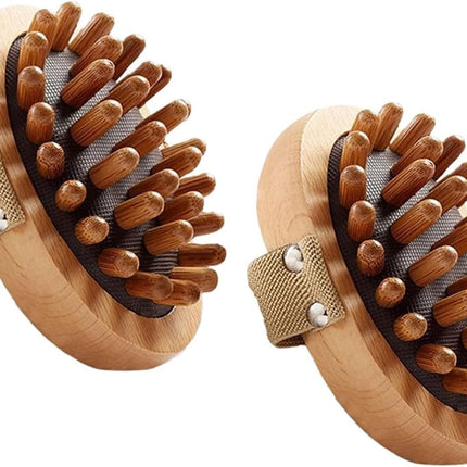 Meridian Pressure Brush, Wood Therapy Massage Tools for Belly Fat, Handheld Wooden Massager Body Brush for Cellulite Remover, Body Shaping and Muscle Pain Relief (2 PCS)