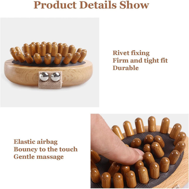 Meridian Pressure Brush Wood Therapy Massage Tools for Belly Fat Handheld Wooden Massager Body Brush for – product detail