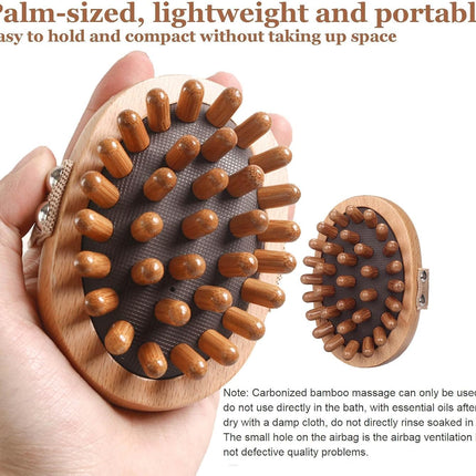 Meridian Pressure Brush, Wood Therapy Massage Tools for Belly Fat, Handheld Wooden Massager Body Brush for Cellulite Remover, Body Shaping and Muscle Pain Relief (2 PCS)