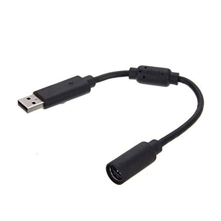 Computer Cables USB Breakaway Cable Cord Adapter for Xbox 360 Wired Gamepad Controller EM88 - (Cable Length Black)