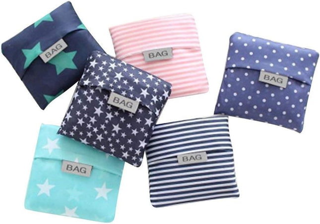 4 Pack Foldable Shopping Bags Reusable Eco-friendly Grocery Tote Bags Shopper Bag Folding into Attached