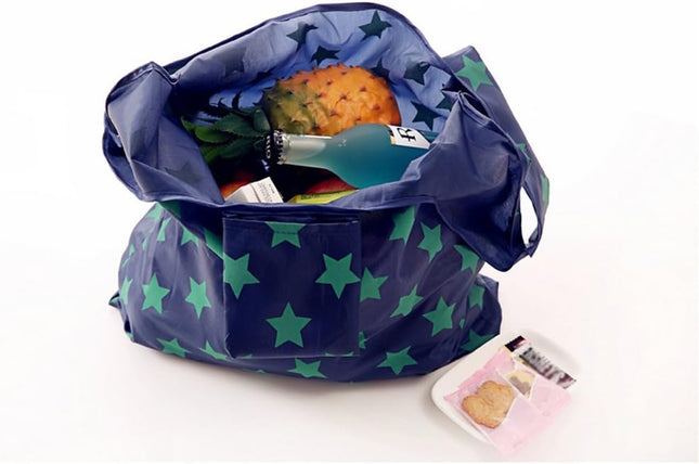 4 Pack Foldable Shopping Bags Reusable Eco-friendly Grocery Tote Bags Shopper Bag Folding into Attached – product detail