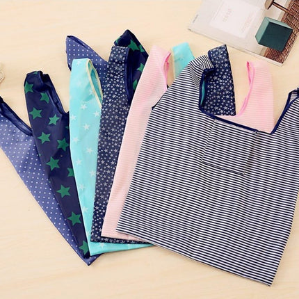 4 Pack Foldable Shopping Bags Reusable Eco-friendly Grocery Tote Bags Shopper Bag Folding into Attached Pouch (Random color)