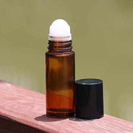 2Pcs Brown 50ml Glass Essential Oil Roller Bottles,Large Empty Roller Bottles Refillable,Deodorant Bottle Containers Rollerball for Fragrance Refillable Containers Accessories