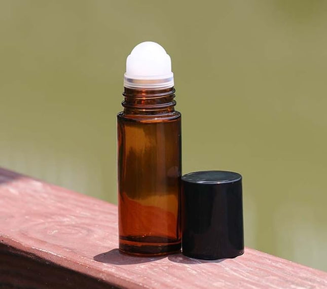 2Pcs Brown 50ml Glass Essential Oil Roller Bottles Large Empty Roller Bottles Refillable Deodorant – product detail