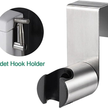 Stainless Steel+ABS Holder Hook Hanger for Hand Shower Toilet Bidet Sprayer Brushed Nickel