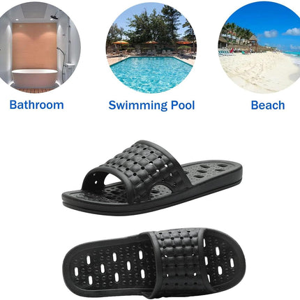 Quick Drying Shower Slippers non-slip Bathroom Slippers Drain Holes Shower Shoes for Women and Men Dorm pool gym