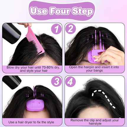 2 Pcs Wind Shaping Styling Comb for Fluffy Bangs,No-Trace Hair Root Lifting Hair Volume Clip,Easy High Crown Volume Tool,Quick Hair Styling Tools Volumizing Hair Clips for All Hair Types (Rose Red)