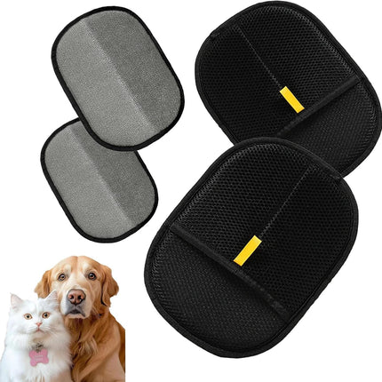 Double-Sided Pet Grooming Gloves - Electrostatic Hair Removal Tool, Cat & Dog Grooming (Plus size(2pcs))