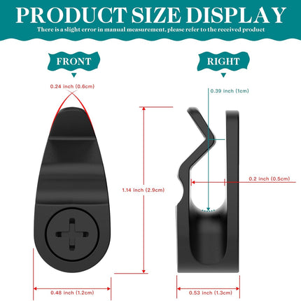 Outdoor String Lights Clips, Weatherproof Cable Hanger Hooks for Hanging Fairy Lights, Holiday Decor - Black, 50 Pack