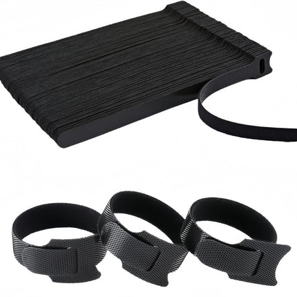 100 PCS 6 Inches Reusable Cable Ties, Adjustable Wire Ties, Cable Organizer, Cord Wrap and Hook Loop Cords Management for Organizing Home, Office, Data Centers（Black）