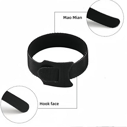 100 PCS 6 Inches Reusable Cable Ties, Adjustable Wire Ties, Cable Organizer, Cord Wrap and Hook Loop Cords Management for Organizing Home, Office, Data Centers（Black）