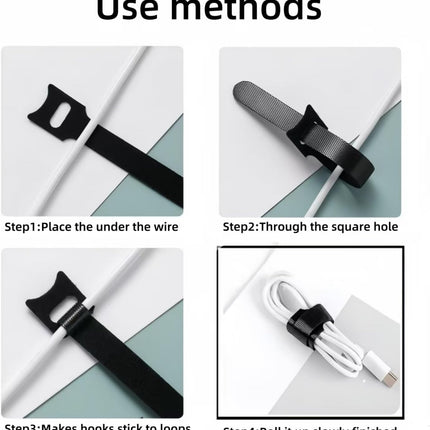 100 PCS 6 Inches Reusable Cable Ties, Adjustable Wire Ties, Cable Organizer, Cord Wrap and Hook Loop Cords Management for Organizing Home, Office, Data Centers（Black）