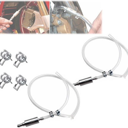 Brake Bleeder Hose One Way Check Valve, Brake Fluid Replacement Kit, Car Brake Bleeder Hose with One Way Check Valve, Universal Brakes Bleeder Tool Cars Accessories for Car Motorbike Bike (2 Set)