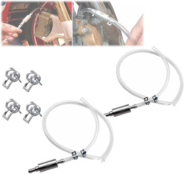 Brake Bleeder Hose One Way Check Valve Brake Fluid Replacement Kit Car Brake Bleeder Hose with (2
