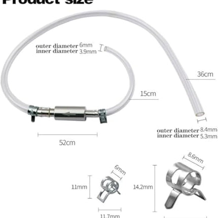 Brake Bleeder Hose One Way Check Valve, Brake Fluid Replacement Kit, Car Brake Bleeder Hose with One Way Check Valve, Universal Brakes Bleeder Tool Cars Accessories for Car Motorbike Bike (2 Set)