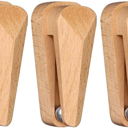 Self Adhesive Beech Wood Towel Clips with Unique Gravity Carbon Steel Ball Multifunctional No Drilling Wall Mount Towel Holder for Cupboards Kitchen Bedroom