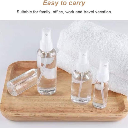 4-Piece Portable PET Plastic Spray Bottles for Essential Oils, Perfumes, and Household Mixtures