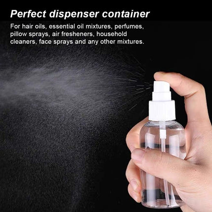 4-Piece Portable PET Plastic Spray Bottles for Essential Oils, Perfumes, and Household Mixtures