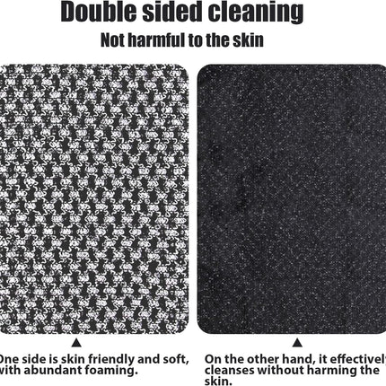 Extra Long Exfoliating Cloth, Deep Cleaning Exfoliating Towel, Reusable Exfoliating Body Scrubber (2 Pcs Black)