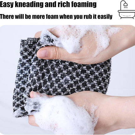 Extra Long Exfoliating Cloth, Deep Cleaning Exfoliating Towel, Reusable Exfoliating Body Scrubber (2 Pcs Black)