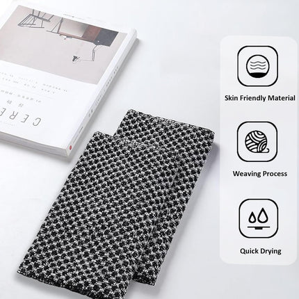 Extra Long Exfoliating Cloth, Deep Cleaning Exfoliating Towel, Reusable Exfoliating Body Scrubber (2 Pcs Black)
