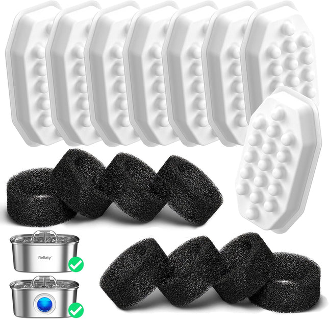 Official Cat Water Fountain Filters Replacement & Pre-Filter Sponges for 3.2L/108oz Automatic Pet Water