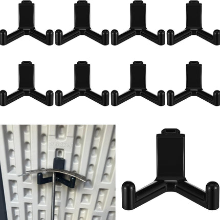 10 Pcs Tool Hook for Shed Accessories, Plastic ABS Tool Hooks Compatible with Lifetime Shed 60305 60118 60127 60138 60141 Etc Not Work on Any Sheds with Horizontal Siding (Black)