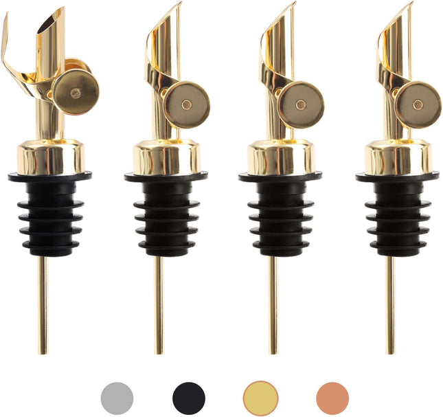 4 PCS Stainless Steel Pourersï1 4ŒLiquor Bottle Pourers Dispenser Spout Coverï1 4ŒLiquor Pour Spout With