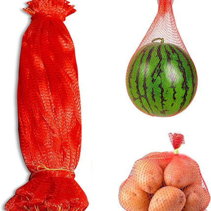 100Pcs Resuable Nylon Mesh Bags,Red Hanging Watermelon Net Bag,13.8"L Thicker Reusable Fruit Net Bag for Hanging Watermelon,Honeydew Melon,Vegetables,Load Capacity 1.5kg