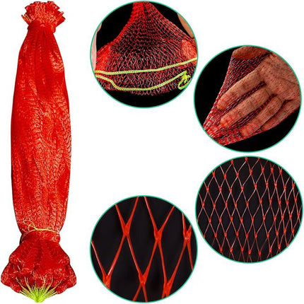 100Pcs Resuable Nylon Mesh Bags,Red Hanging Watermelon Net Bag,13.8"L Thicker Reusable Fruit Net Bag for Hanging Watermelon,Honeydew Melon,Vegetables,Load Capacity 1.5kg