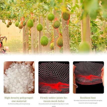 100Pcs Resuable Nylon Mesh Bags,Red Hanging Watermelon Net Bag,13.8"L Thicker Reusable Fruit Net Bag for Hanging Watermelon,Honeydew Melon,Vegetables,Load Capacity 1.5kg
