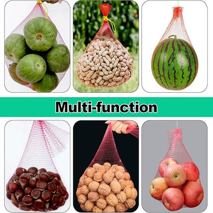 100Pcs Resuable Nylon Mesh Bags,Red Hanging Watermelon Net Bag,13.8"L Thicker Reusable Fruit Net Bag for Hanging Watermelon,Honeydew Melon,Vegetables,Load Capacity 1.5kg