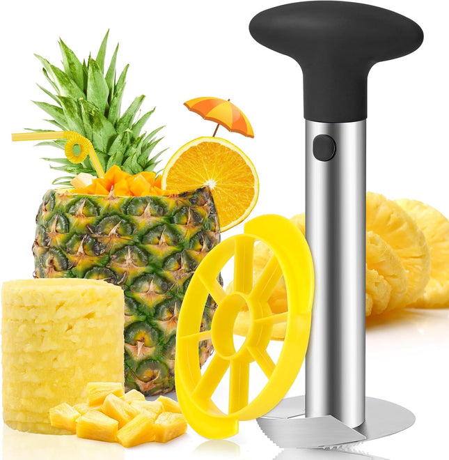 Premium Pineapple Corer and Slicer Tool V1259-DP01-A-3831 in Stainless Steel / Black