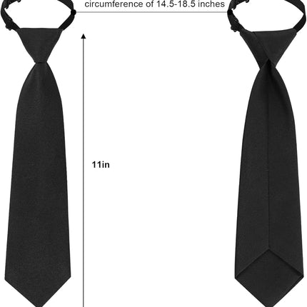 2pcs Boy's Necktie Pre-tied Adjustable Neck Strap Tie for Wedding Graduation School Uniforms