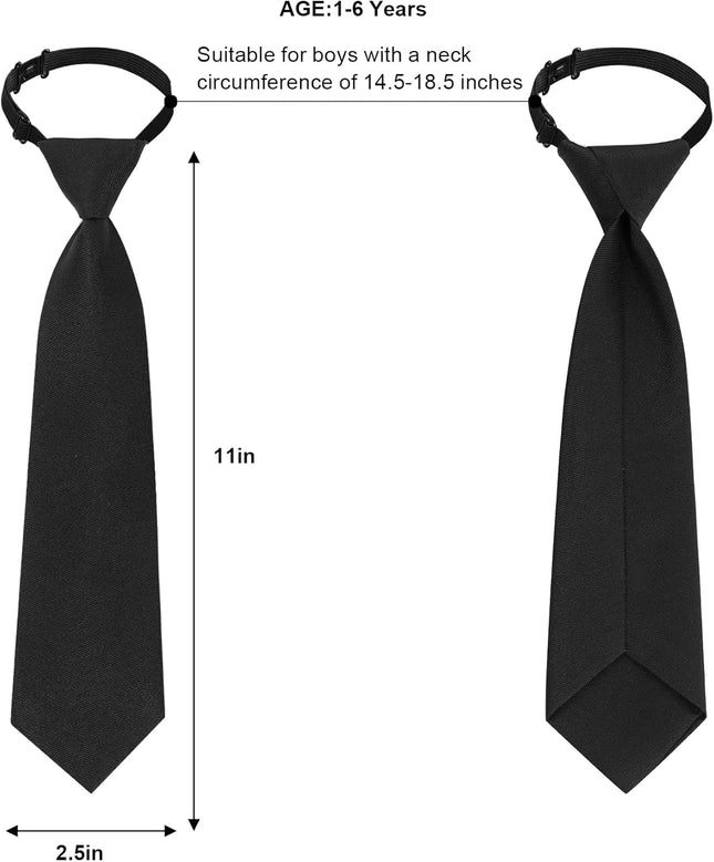 2pcs Boy's Necktie Pre-tied Adjustable Neck Strap Tie for Wedding Graduation School Uniforms – product detail