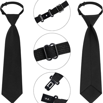 2pcs Boy's Necktie Pre-tied Adjustable Neck Strap Tie for Wedding Graduation School Uniforms