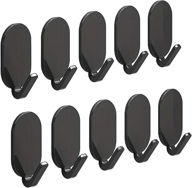 Heavy-Duty Adhesive Wall Hooks 10-Pack