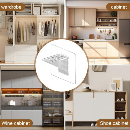 12Pcs Punch Free Shelf Support Peg，Self Adhesive Support Shelf Bracket，Strong Load Bearing for Shelves Kitchen Cabinet Book Closet,Solid Shelf Bearing 15kg