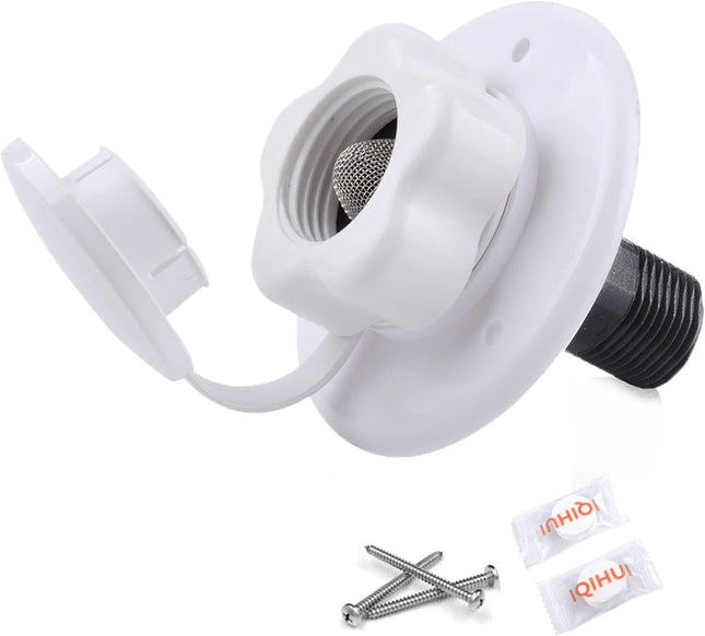 RV City Water Inlet with Check Valve 1/2 inch BSP and G1/2 Thread RV Water V1259-DP01-A-3839