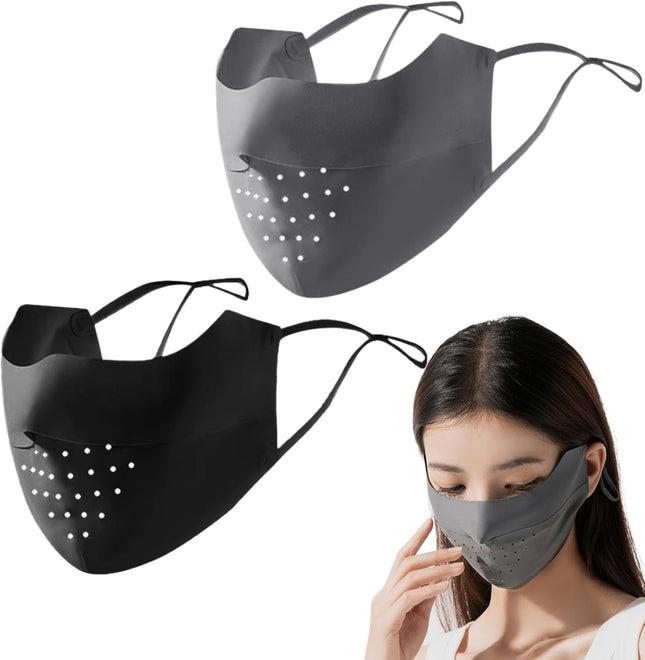 2Pcs Sun Protection Mask Breathable UV Masks UPF 50 Plus Face Mask for Women Reusable – product detail