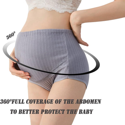 Maternity Cotton Underwear High Waist Adjustable Pregnancy Seamless Soft Hipster Panties Over Bump 4-Pack
