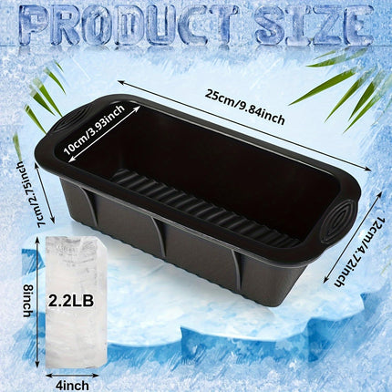 Extra Large Ice Block Mold for Ice Bath, 4 Pack 8.8lb Big Ice Cube Molds, Silicone Ice Bath Accessories Water Chiller for Cold Plunge or Coolers, Durable & Reusable Ice Cube Tray(Black)