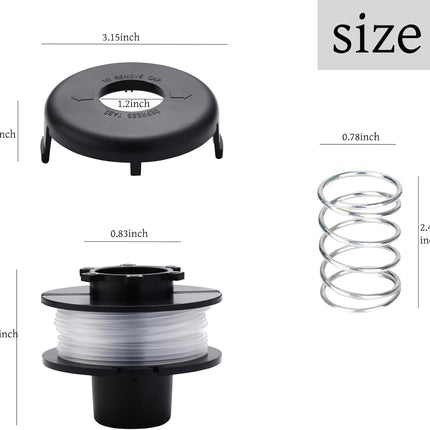 3Pack 88175 Trimmer Line Replacement Spool, 0.065" x 30Ft, Fits Toro 51256, 51301, 51302, 51303, 51304, 51305, 51307, 51308, 51309, 51324, 51326, 51331, 51332, for 10"-15" Electric String Trimmers