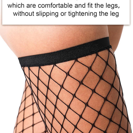 2 Pairs Fishnet Thigh High Stockings Sparkle Fish Nets for Women Sexy Pantyhose, Rhinestone Fishnets Stockings