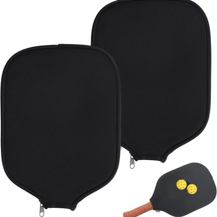 2pcs Racquet Cover for Pickleball, 8.6 x 12.2 Inch Neoprene Paddle Cover for Pickleball Racket Sleeve Storage Bag Compatible for Most USAPA Standard and Elongated Pickball Paddles