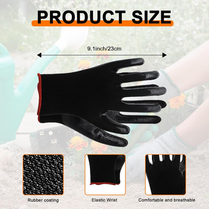 72 Pairs Gardening Gloves for Men Women Rubber Coated Work Gloves for Men Women Multipack Safety Construction Glove for Gardening Assembly Landscaping Construction